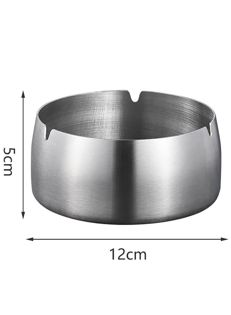 Rubik Ashtray for Cigarettes, Windproof Stainless Steel Ash Tray for Indoor Outdoor Patio Home Office Hotel Tabletop (Size, 12x5x12cm) Silver  - Image 3