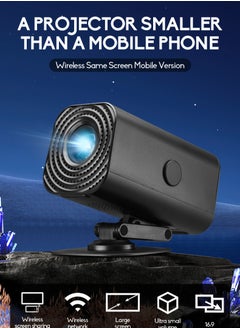 Generic Smart Projector, 1920×1080 HD Resolution, Rotatable Design, Screen Mirroring (Black) 