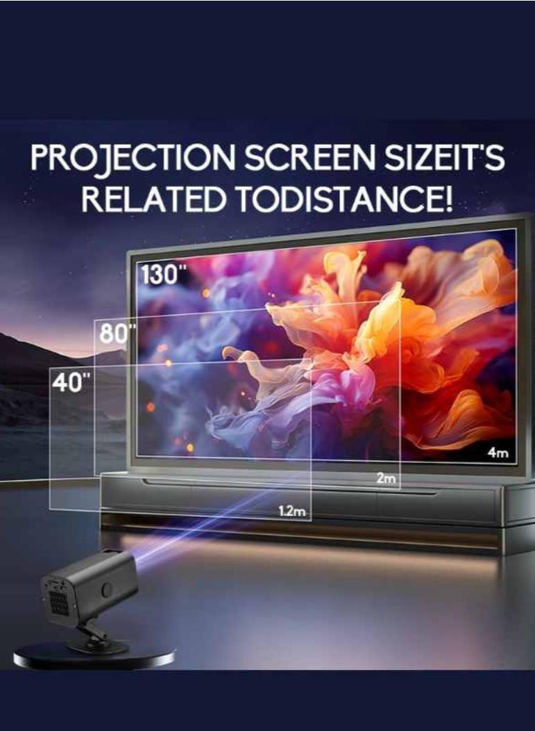 Mini Portable Projector 5G Wifi 6 BT 5.0 Android 11, Projector 4K 1080P Full HD Support 8000 Lumens, Horizontal Keystone Correction Auto Led Projector, 180°Rotating Projector for Telephone  - Image 4