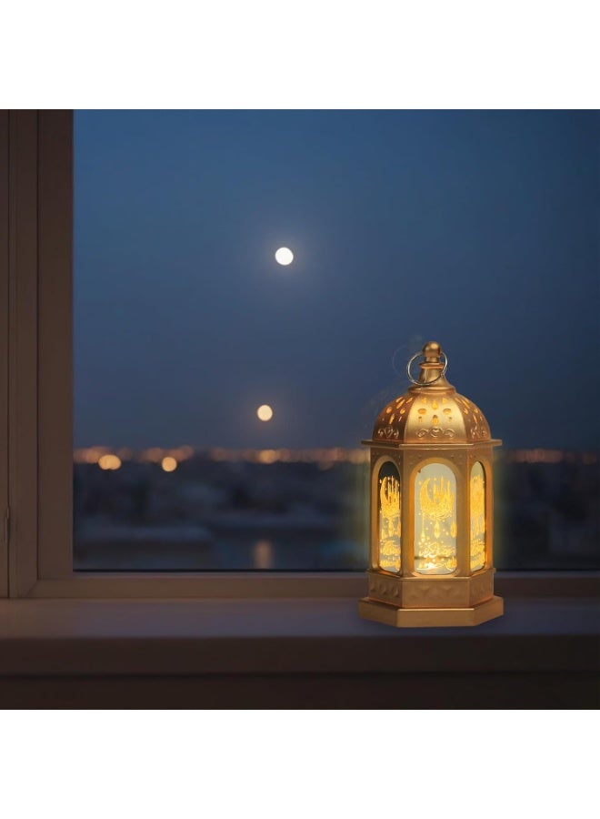 موثوقية التنبؤ 6 قطع رمضان مصابيح ديكور 5.2 "ارتفاع حجم معلق مصباح عيد مبارك مصابيح شمعة بلا شعلة رمضان عيد الفطر هدية مصباح ديكور سطح الطاولة المنزلية، الذهبية - Image 4