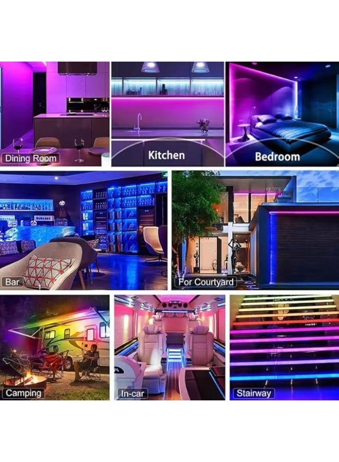 إضاءة خلفية LED للتلفزيون بطول 4.5 متر، شريط إضاءة LED مع تحكم عبر تطبيق بلوتوث لأجهزة التلفزيون من 65 إلى 75 بوصة، 16 مليون لون، تغيير الألوان متزامن مع الموسيقى، يعمل بمحول USB - Image 1