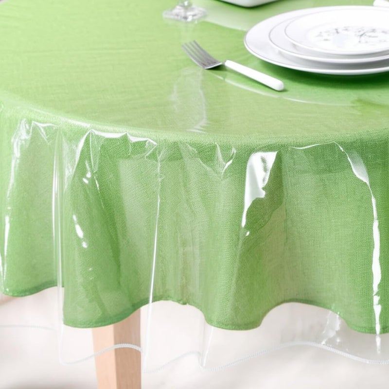 BNYD Clear Plastic Tablecloth Protector, Table Cloth Vinyl (60" Round) - Image 3