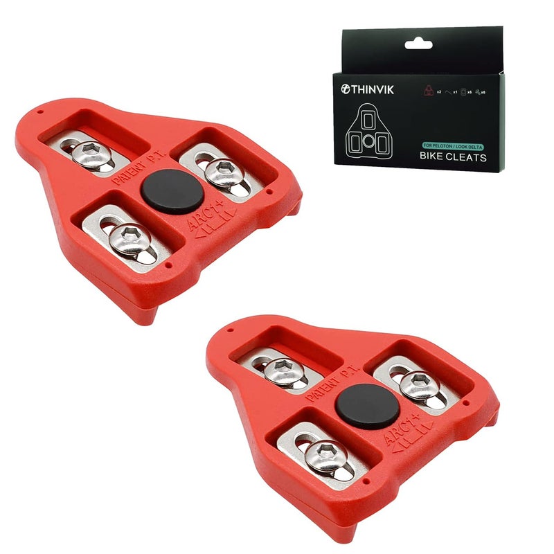 Thinvik Bike Cleats For Peloton Look Delta Pedals - Indoor Cycling Spin Bike & Road Bike Cleat Set For Women And Men Clipless Pedal And Cycle Shoes - 9 Degree Float
