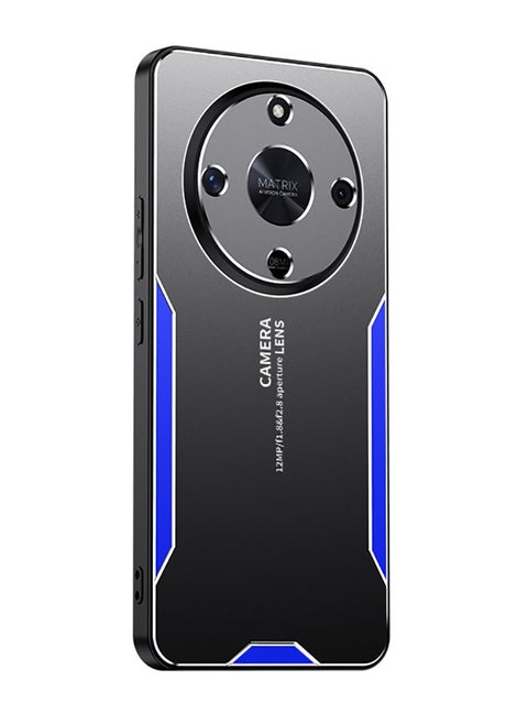 For Honor X9B 5G Cell Phone Case Matte Aluminium Alloy+TPU+PC Anti-fingerprint Back Shell - Blue
