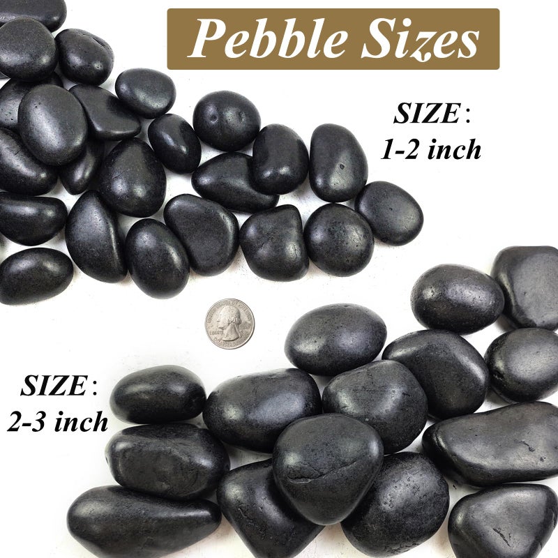 FANTIAN 5 Pounds Black Natural Decorative River Pebbles â€“ 2-3 Inch Black Polished Decorative Pebbles for Garden Landscaping, Home DÃ©cor, Outdoor Paving River Rocks, Rocks for Painting - Image 3