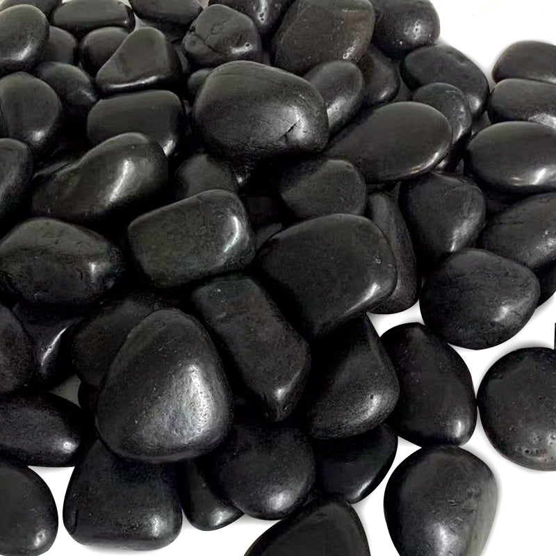 FANTIAN 5 Pounds Black Natural Decorative River Pebbles â€“ 2-3 Inch Black Polished Decorative Pebbles for Garden Landscaping, Home DÃ©cor, Outdoor Paving River Rocks, Rocks for Painting - Image 1