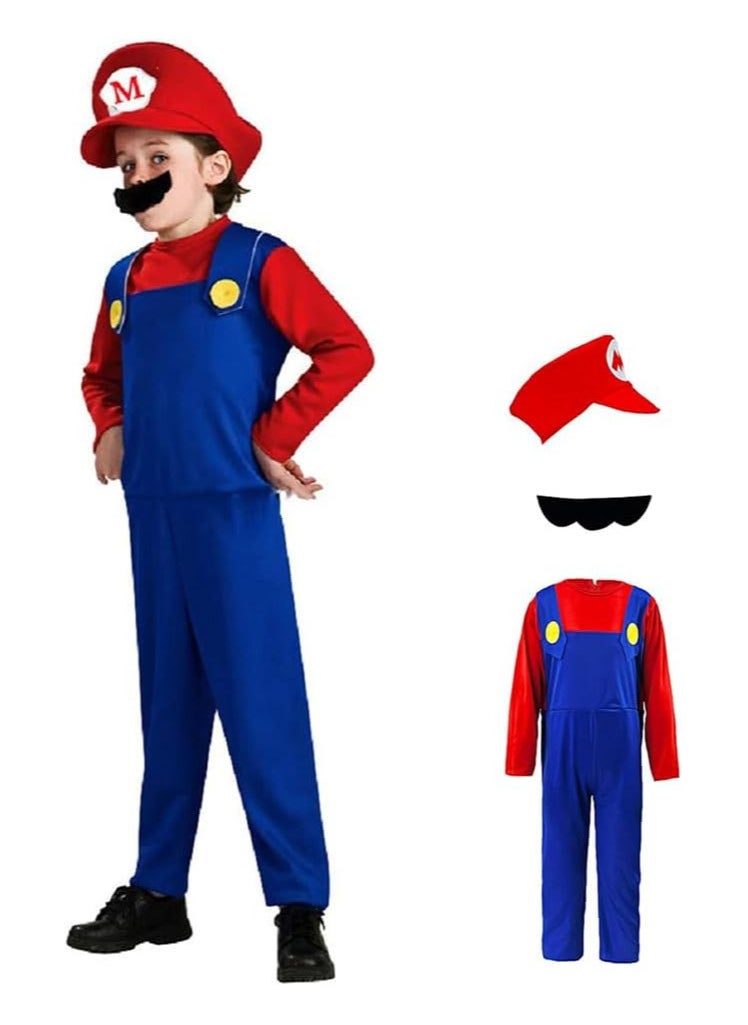 AUTOYSUR Super Mario Costume for Kids,Mario Costume Luigi Costume Set, Luigi Costume for Dress Costumes  - Image 1