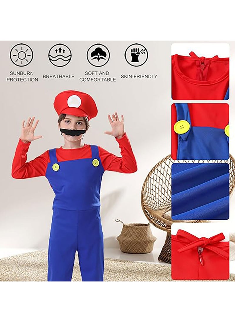 AUTOYSUR Super Mario Costume for Kids,Mario Costume Luigi Costume Set, Luigi Costume for Dress Costumes  - Image 4