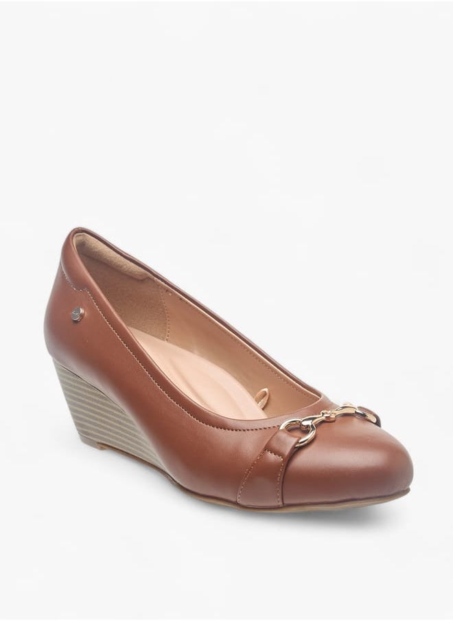 Celeste Womens Metal Accent Slip-On Ballerina Shoes With Wedge Heels  - Image 1