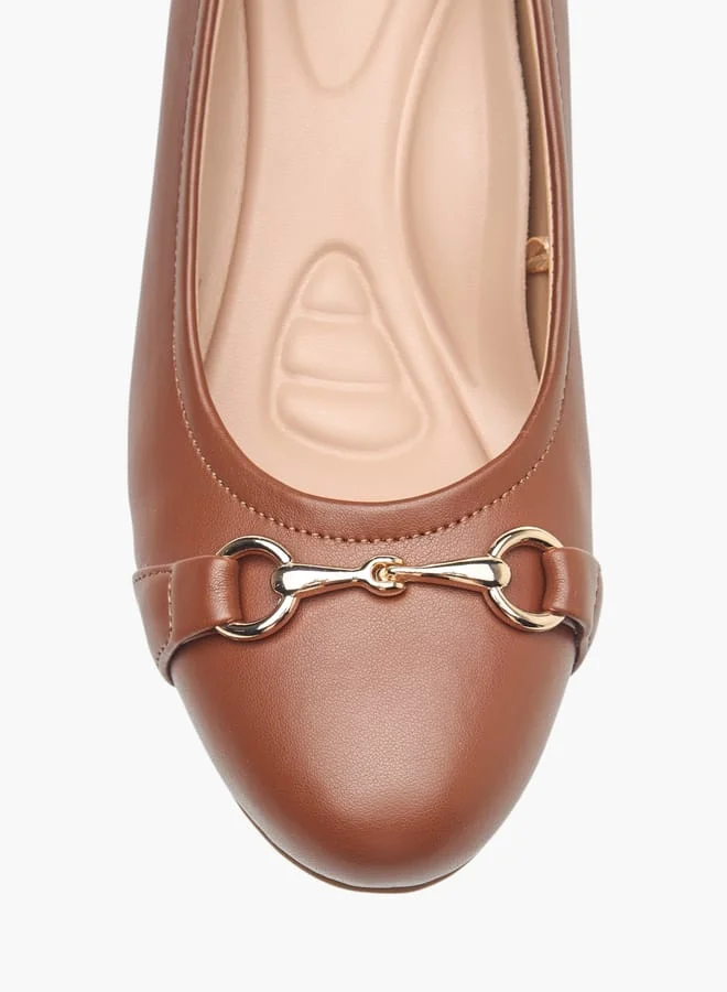 Celeste Womens Metal Accent Slip-On Ballerina Shoes With Wedge Heels
