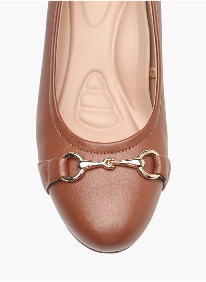 Celeste Womens Metal Accent Slip-On Ballerina Shoes With Wedge Heels  - Image 4