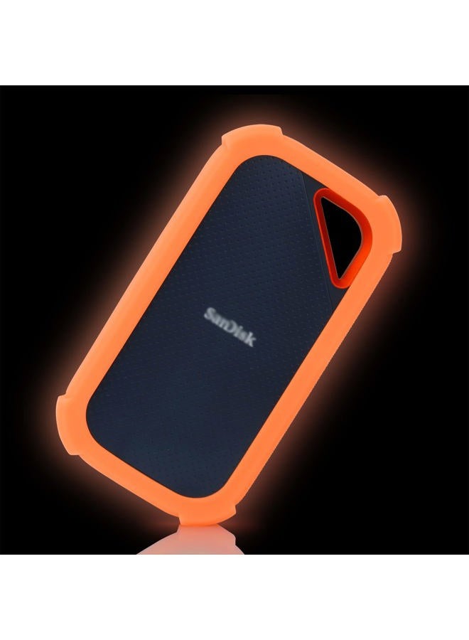 LEFXMOPHY Case Replacement for SanDisk Extreme PRO Portable External SSD V2 SSD 2000MB/s SSDE81 Silicone Portective Cover, Orange Glow in Dark (Not fit SDSSDE61) - Image 1