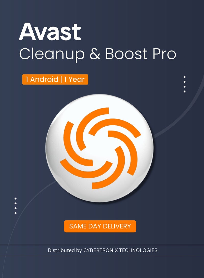 Avast أفاست كلين أب وبوست برو | جهاز أندرويد واحد لمدة سنة | ترخيص رقمي | توصيل في نفس اليوم