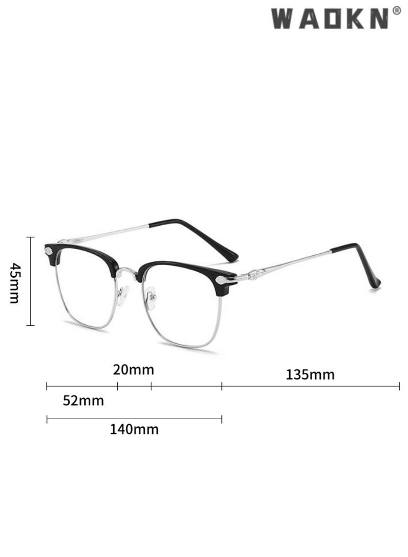 دبليو أيه أو كي أن بلو راي نظارات واقية بلو راي مرشحات الكمبيوتر قراءة ألعاب التلفزيون الهاتف المحمول نظارات أزياء برولين إجهاد العين والصداع للرجال والنساء أسود فضي 52 ملم - Image 3