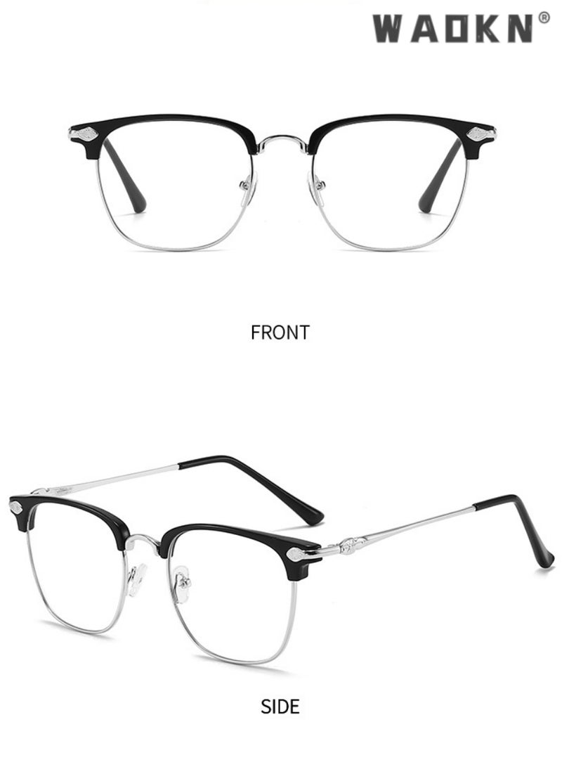 دبليو أيه أو كي أن بلو راي نظارات واقية بلو راي مرشحات الكمبيوتر قراءة ألعاب التلفزيون الهاتف المحمول نظارات أزياء برولين إجهاد العين والصداع للرجال والنساء أسود فضي 52 ملم - Image 2
