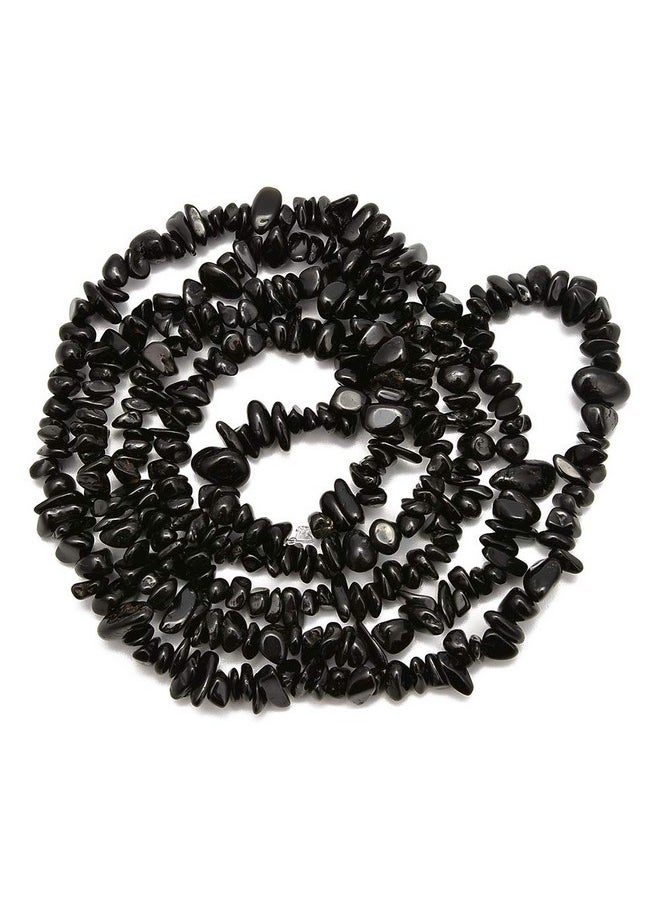 PLTbeads - 5 8Mm Natral Healing Gemstone Waist Bracelets Necklace Kit Irregular Stone Diy Crafts Design Jewelry Making 1 Strand Per Bag Approxi 34 Inch (Black Tourmaline Chips) - Image 1