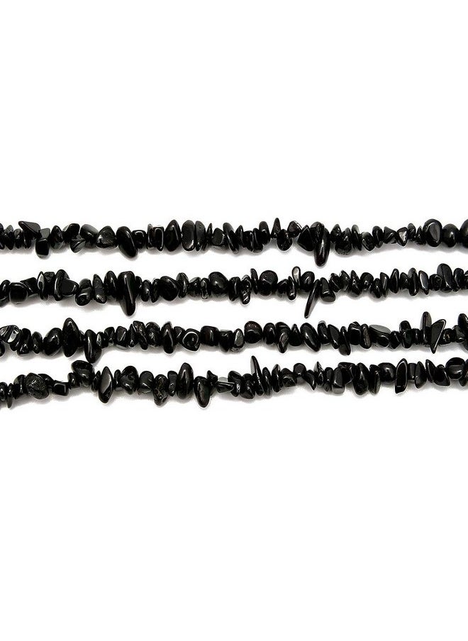 PLTbeads - 5 8Mm Natral Healing Gemstone Waist Bracelets Necklace Kit Irregular Stone Diy Crafts Design Jewelry Making 1 Strand Per Bag Approxi 34 Inch (Black Tourmaline Chips) - Image 1