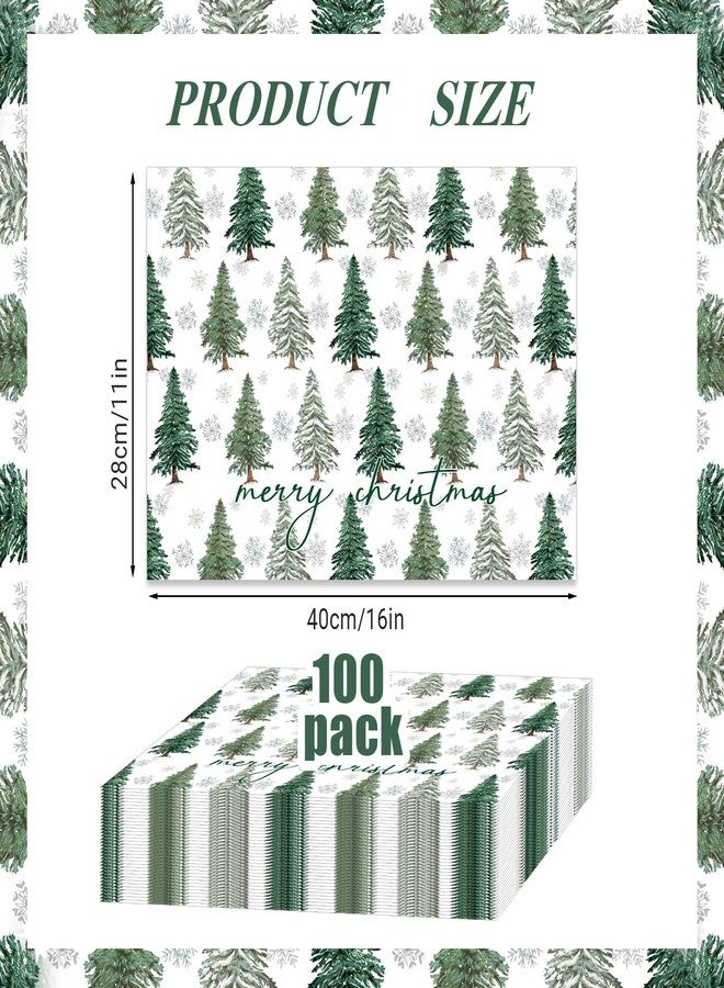 KOPOOEOE 100 Pcs Christmas Paper Placemats, 11x16 Inch Xmas Pine Trees Snowflake Table Mats Winter Disposable Dinner Mats for Holiday Birthday Christmas Party Table Decor - Image 2