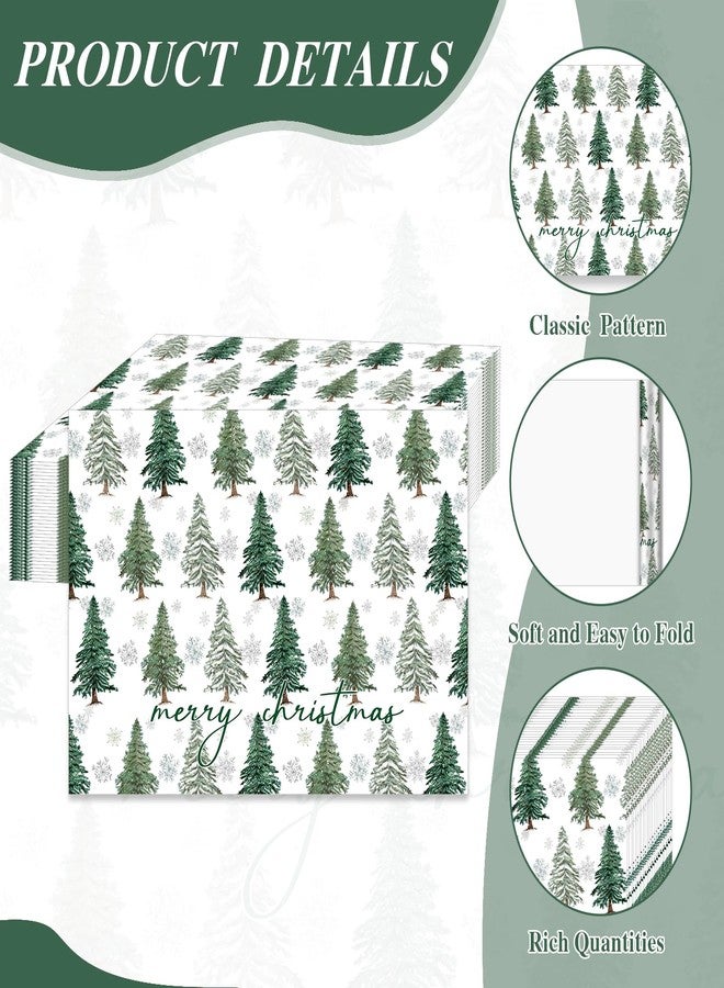 KOPOOEOE 100 Pcs Christmas Paper Placemats, 11x16 Inch Xmas Pine Trees Snowflake Table Mats Winter Disposable Dinner Mats for Holiday Birthday Christmas Party Table Decor - Image 3