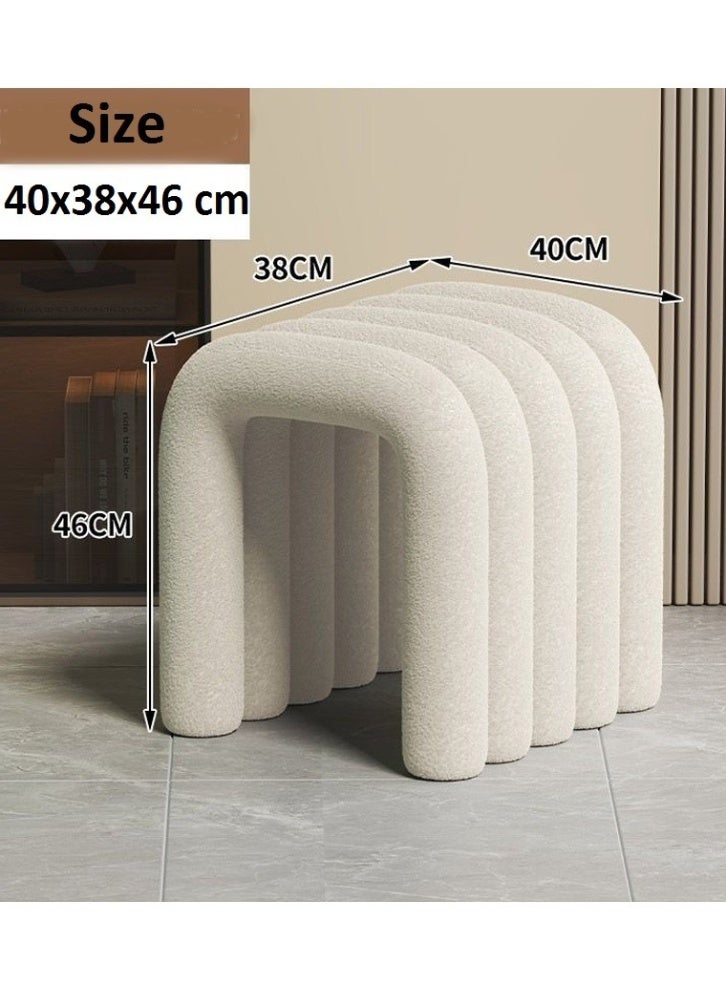 فاشون هوم كرسي زينة عثماني حديث، مسند قدم، كرسي زينة صغير لغرفة النوم أو غرفة المعيشة أو غرفة الملابس 40 × 38 × 46 سم (مُجمَّع بالكامل) - Image 4