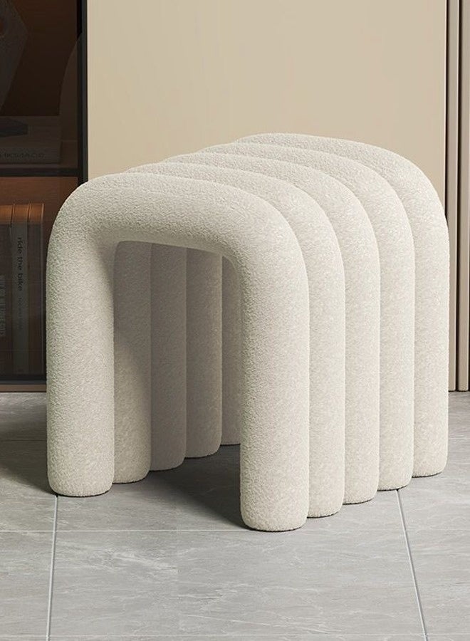 فاشون هوم كرسي زينة عثماني حديث، مسند قدم، كرسي زينة صغير لغرفة النوم أو غرفة المعيشة أو غرفة الملابس 40 × 38 × 46 سم (مُجمَّع بالكامل) - Image 1