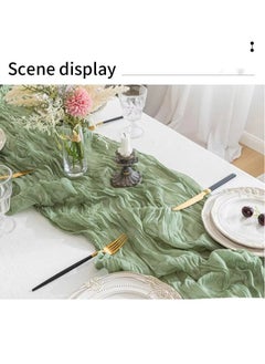 Generic Wedding Bridal Baby Shower Birthday Party Table Decorations Boho Gauze Cheese Cloth Long Cheesecloth Table Runner 90*300cm  - Image 3