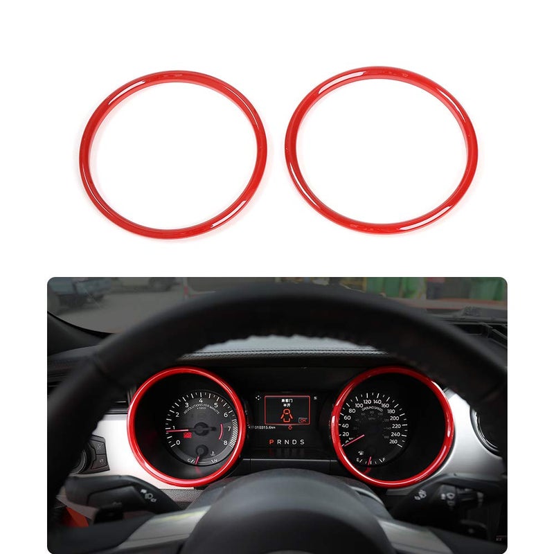 Car Instrument Panel Dashboard Decoration Ring Cover Trim Interior Accessories for Ford Mustang 20152017 Red