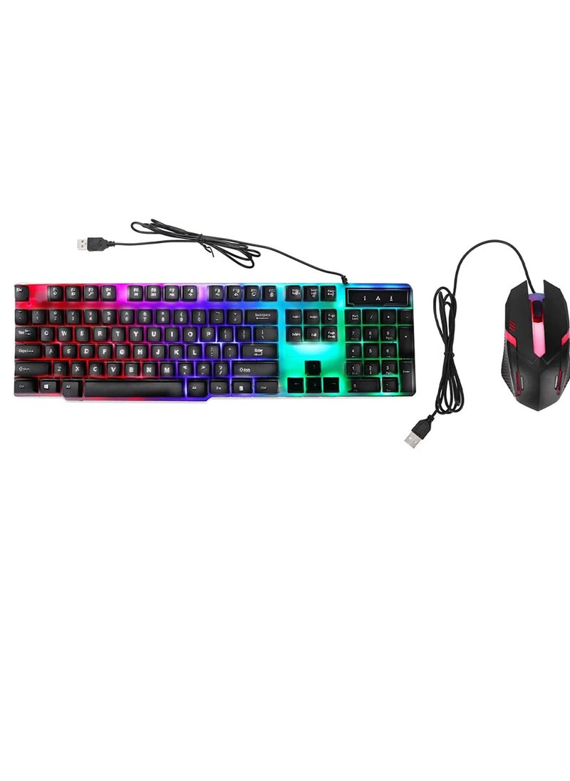 Denx Key Gaming Keyboard Mouse Combo, Colorful Backlight Ergonomic Stable Kickstand Designed, For Laptop Home Office Gaming  - Image 2