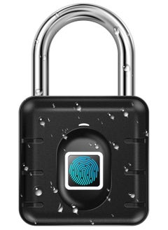 Generic Fingerprint Padlock Waterproof, Smart Padlock, Fingerprint Lock, Keyless Biometric Lock IP67 Outdoor/Indoor Lock Suitable for Luggage, Suitcase, Bike, Gym Locker Lock  - Image 1