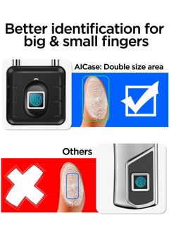 Generic Fingerprint Padlock Waterproof, Smart Padlock, Fingerprint Lock, Keyless Biometric Lock IP67 Outdoor/Indoor Lock Suitable for Luggage, Suitcase, Bike, Gym Locker Lock  - Image 3