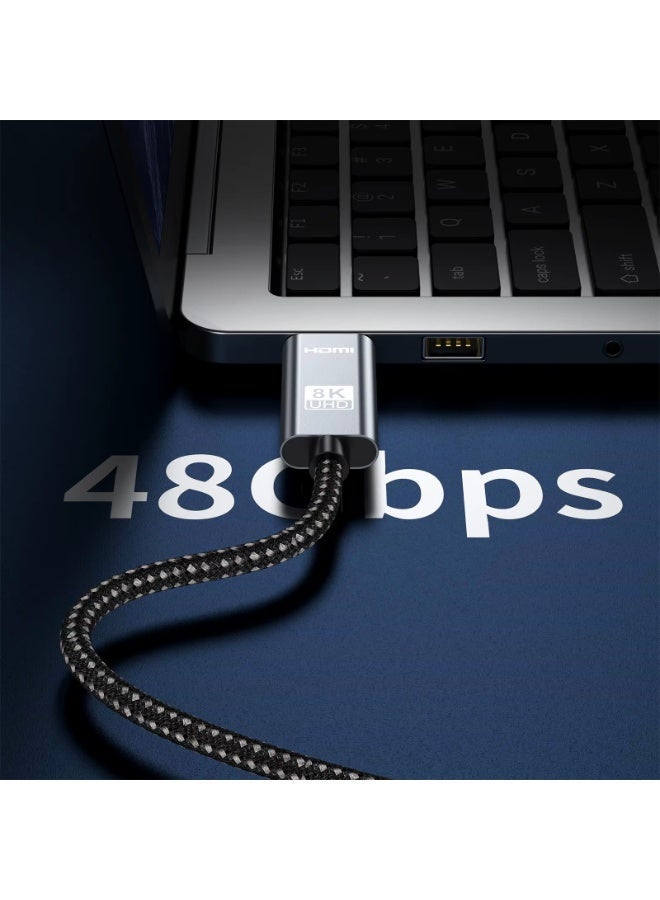 BLUGGENN HDMI 2.1 Cable 8K – Supports 8K at 60Hz, 4K at 120Hz, 2K at 240Hz, and 1080p at 240Hz, 48Gbps band width, 3D, HDR, HDCP, and Dolby – Ultra High-Speed HDMI Cable for Laptops, PCs, Monitors, Projectors, TVs , PS4, PS5, Xbox, Switch, and HD TV devices - Image 3