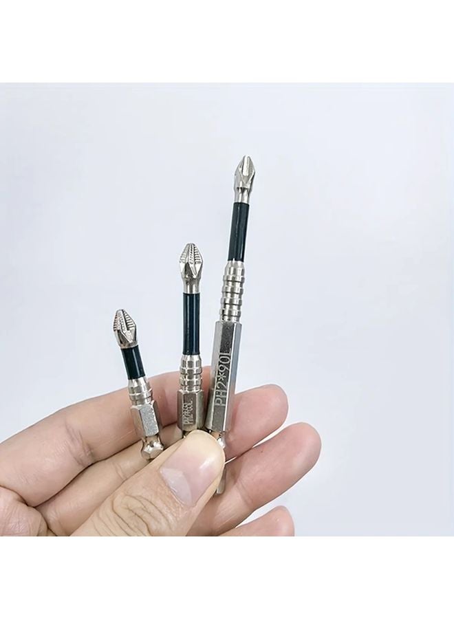 3Pcs High Hardness Metal Magnetic Screwdriver Bits 50 65 90mm Anti Slip Cross Tip - Image 1