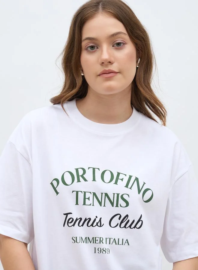 Styli Styli Slogan Print Oversized T-Shirt
