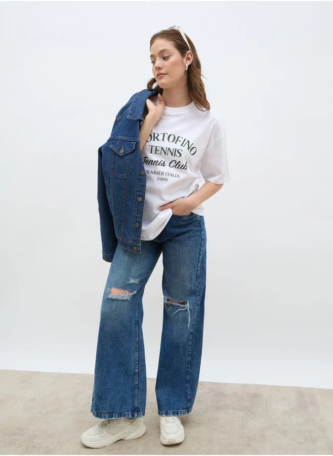 Styli Styli Slogan Print Oversized T-Shirt