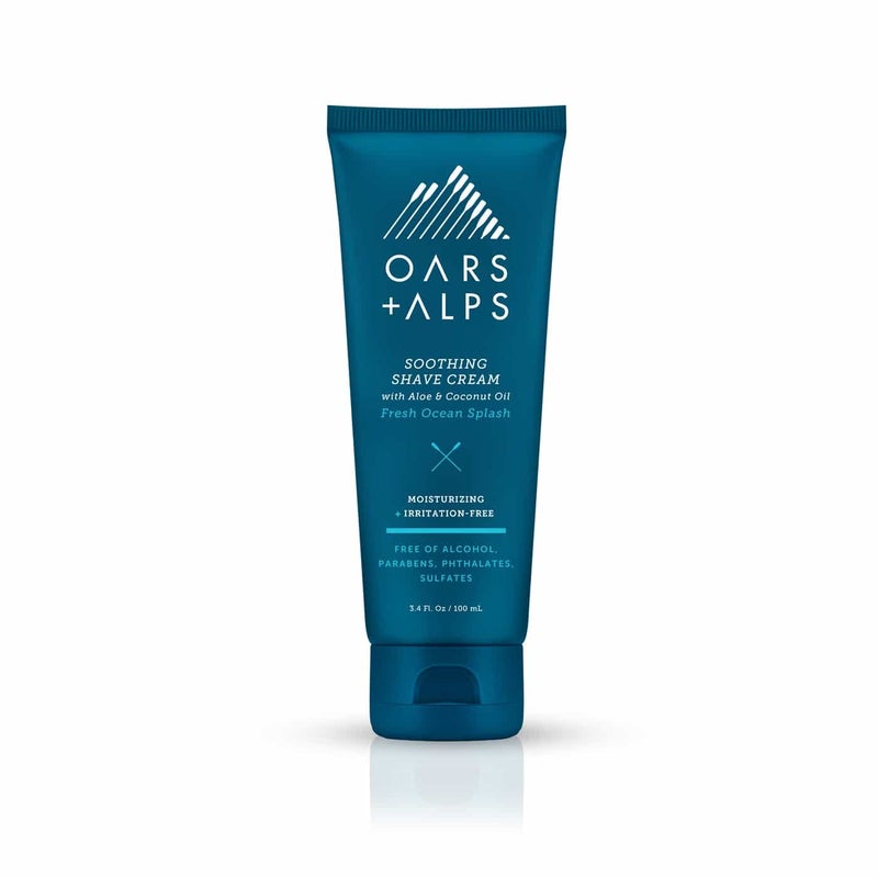Oars  Alps Soothing Mens Shaving Cream Dermatologist Tested and Infused with Aloe and Coconut Oil Fresh Ocean Splash Scent TSA Friendly 34 Oz 1 Pack