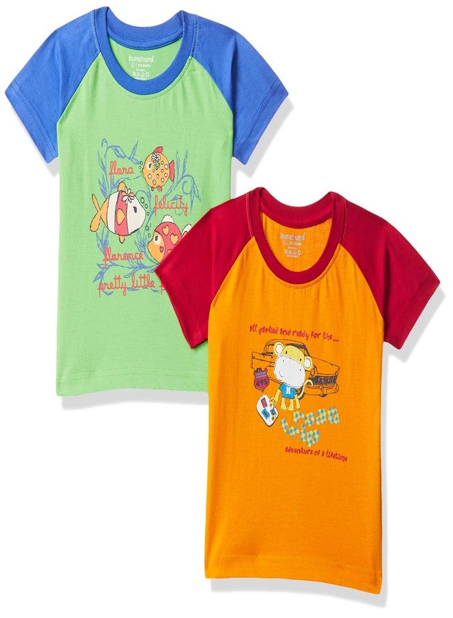 Bumchums Baby Boy's Plain Regular fit T-Shirt (Pack of 2) (RBMTSTSTJ1040000L and Print May Vary 6-9 Months) - Image 1