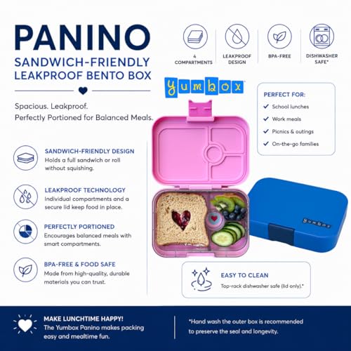 Yumbox Lunch Box Power Pink Rainbow Panino - Image 2
