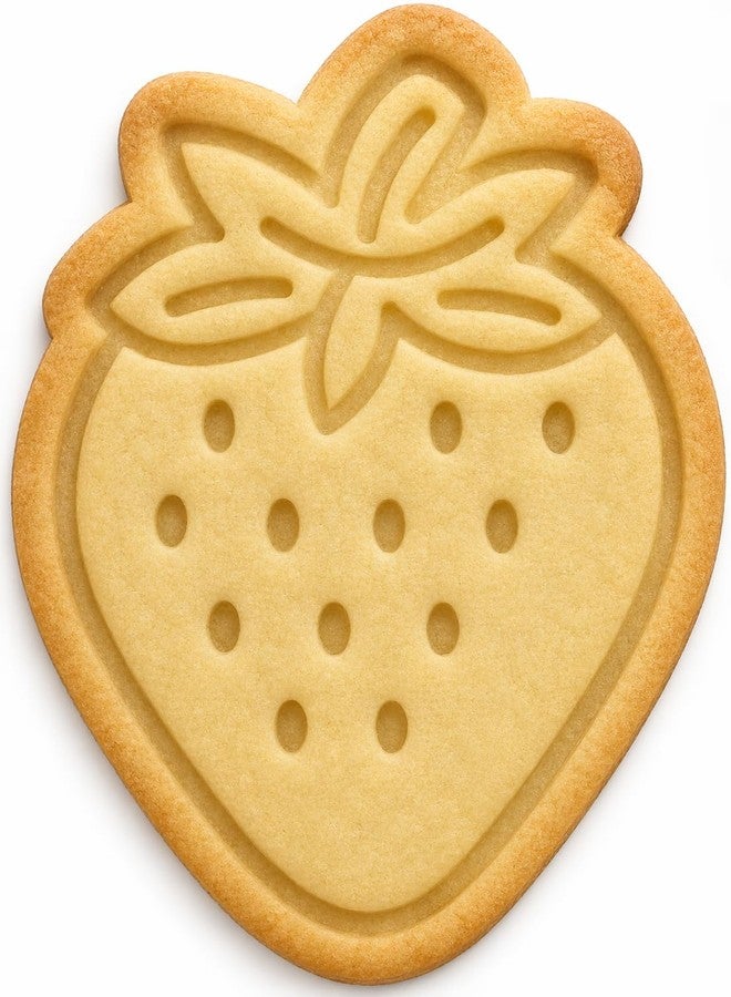 Mighty Gadget Strawberry Cookie Cutter & Stamp - 4x3.2" Perfect Sweet Treat Design for Summer Baking (Random Color) - Image 1
