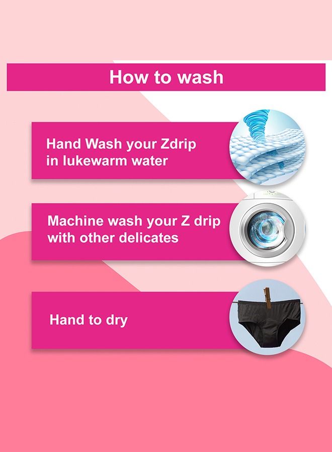 Lemme Be Period Panties for Women | Reusable Period Underwear 120 ML Capacity | Leak Proof Protection for Periods | 100% Breathable TPU Bamboo Fiber Z Drip Max (Black) (XXL) - Image 4