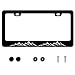 UNINDREM Mountains License Plate Frame Black White Mountain Stainless Steel License Plate Frame Auto Parts Decoration with Screws License Plate for Men Women 12x6 Inch - Image 2