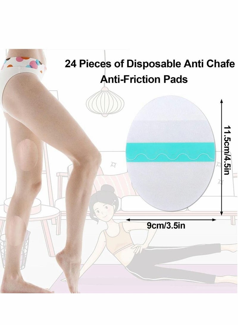 SYOSI Anti Chafing Sticker, 24 Pcs Thigh Tapes Invisible Anti Chafing Thigh Tape, Anti-Chafing Sticker Paste for Thigh Inner Clear Thigh Bands Disposable Body Anti-Friction Pads for Unisex Rub Protection - Image 2