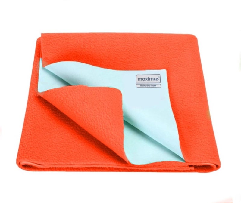 THE MAXIMUS MAXIMUS Dry Sheet for Double King Size XXL | Waterproof Bed Protector Cover | Rubber Sheet | Quickly Dry for Kids and Adults (240cm X 200cm), Orange - Image 1
