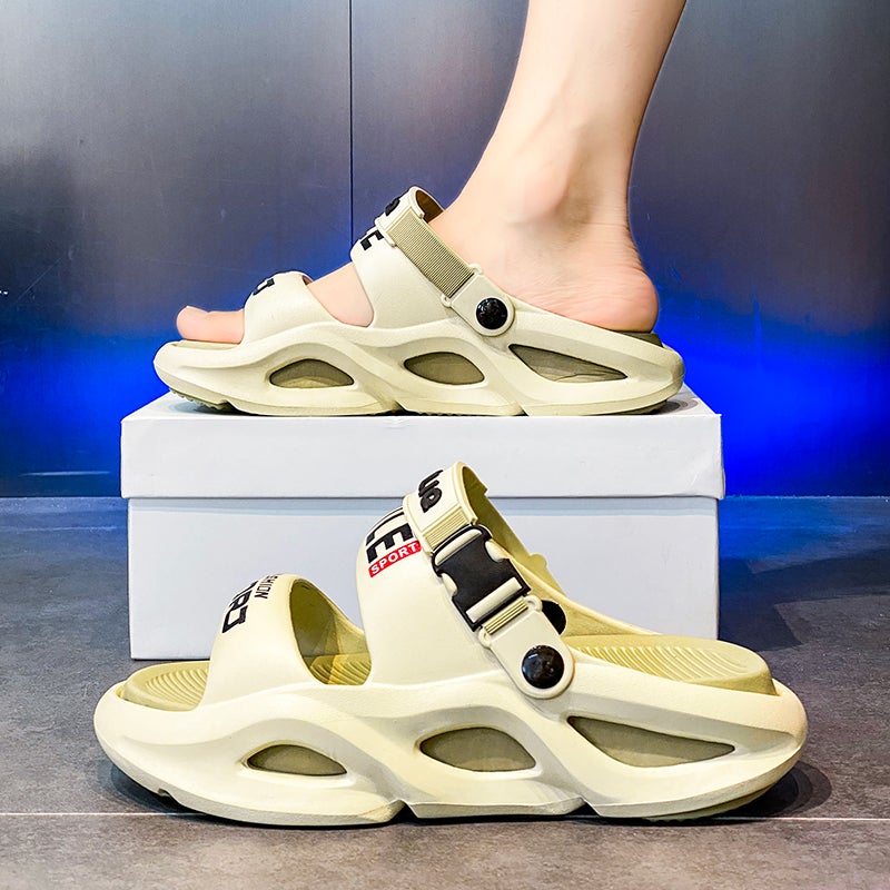 Beach Shoes Men'S Summer Outdoor Wearing Internet Trendy Brand Shoes Sports Sandals For Boys Outdoor Dual-Purpose Thick Slippers - Image 2