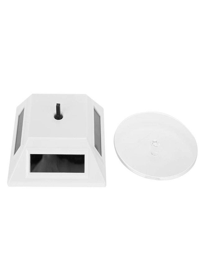 Salmue Solar Display Stand, Solar Showcase 360 Degrees Turntable Rotating Watch Phone Jewelry Organizer Display Stand Mount Holder (White) - Image 3