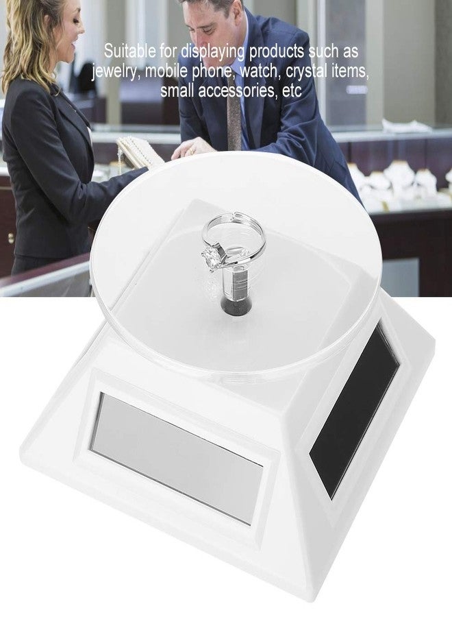 Salmue Solar Display Stand, Solar Showcase 360 Degrees Turntable Rotating Watch Phone Jewelry Organizer Display Stand Mount Holder (White) - Image 4