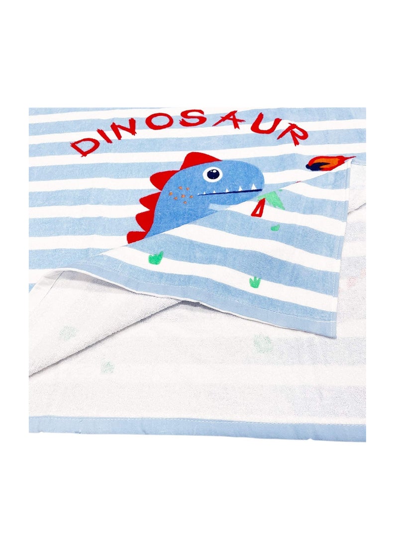 Excefore Kids Bath TowelChildren Hooded Towel Microfiber Bath Towel Super Soft Robe Poncho Bathrobe for Boys Girls Swimming Beach Holiday Water Playing Cartoon Animal Pattern (Blue Dinosaur)  - Image 4
