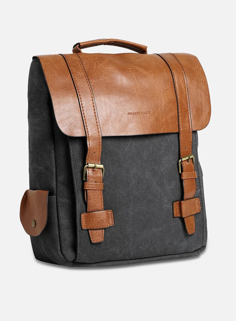 Haute Sauce Colour block Zip Lock Regular Vegan Leather Backpack