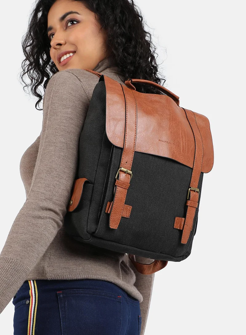Haute Sauce Colour block Zip Lock Regular Vegan Leather Backpack