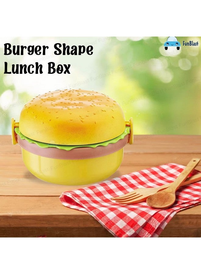 FunBlast Burger Shape Lunch Box for Kids - Lunch Box for Kids, Tiffin Box, Lunch Box Leak Proof Plastic Lunch Box, Lunch Box with Compartments (Multicolor) - Image 3