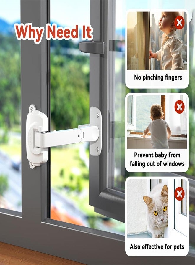 EUDEMON 1 Pack Updated Baby Window Safety Lock, Childproof Window Restrictor for UPVC, Adjustable Winodw Guard for Wooden, Metal Frames (White) - Image 2